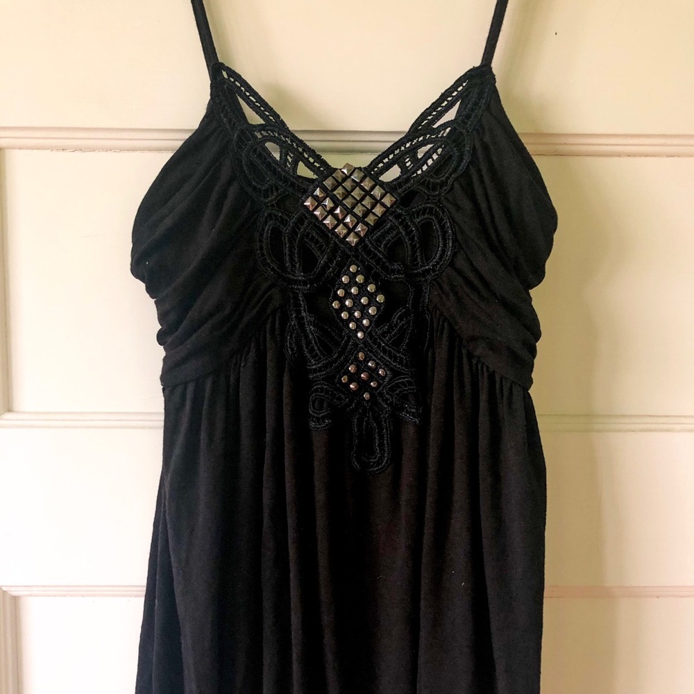 Embellished black tank